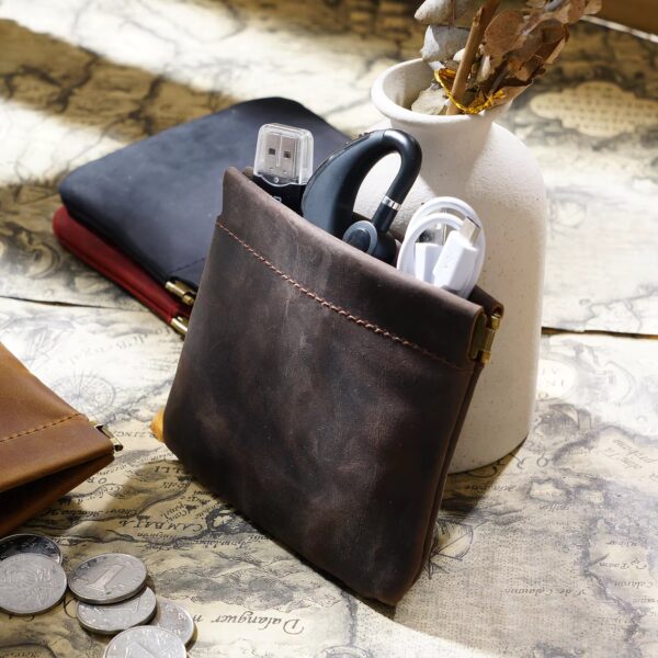 Vintage Leather Coin Pouch